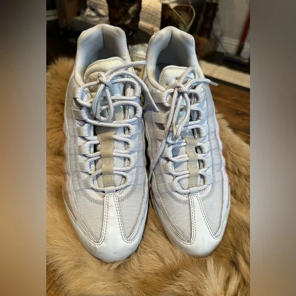 Nike Air Max 95 SE Womens 9 Half Blue Summit White Off Shoes 918413-400 - Picture 3 of 8